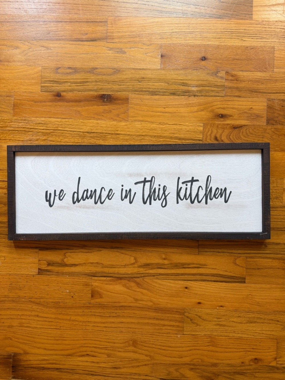 Hobby Lobby WE DANCE IN THIS KITCHEN Farmhouse Wooden Kitchen Framed Art Work